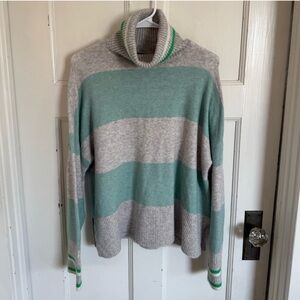 J.Crew striped turtleneck in super soft yarn size large.